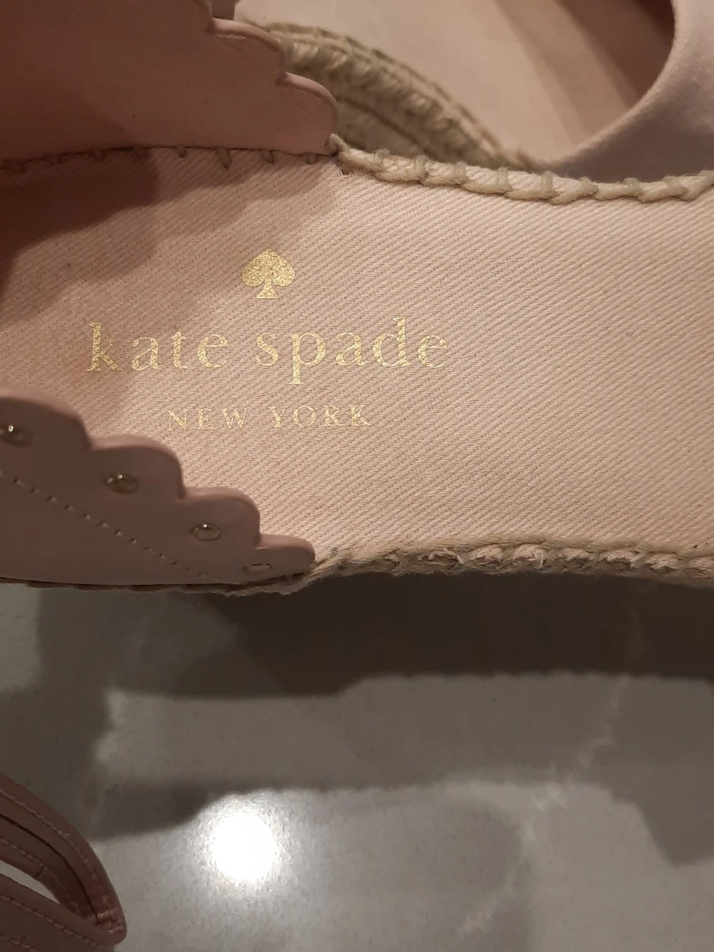 Kate Spade Blush Pink Espadrille Wedge Sandals Size 8
